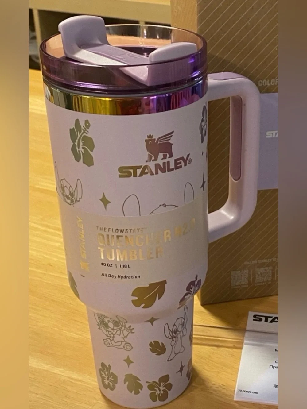 Pink Stitch Engraved Stanley Tumbler 40 oz NIB - Picture 5 of 6